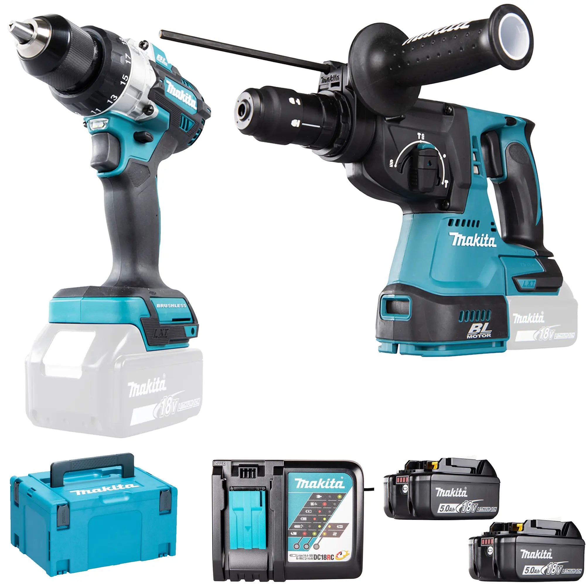 Combo Makita DHP486+DHR243 18V 5Ah