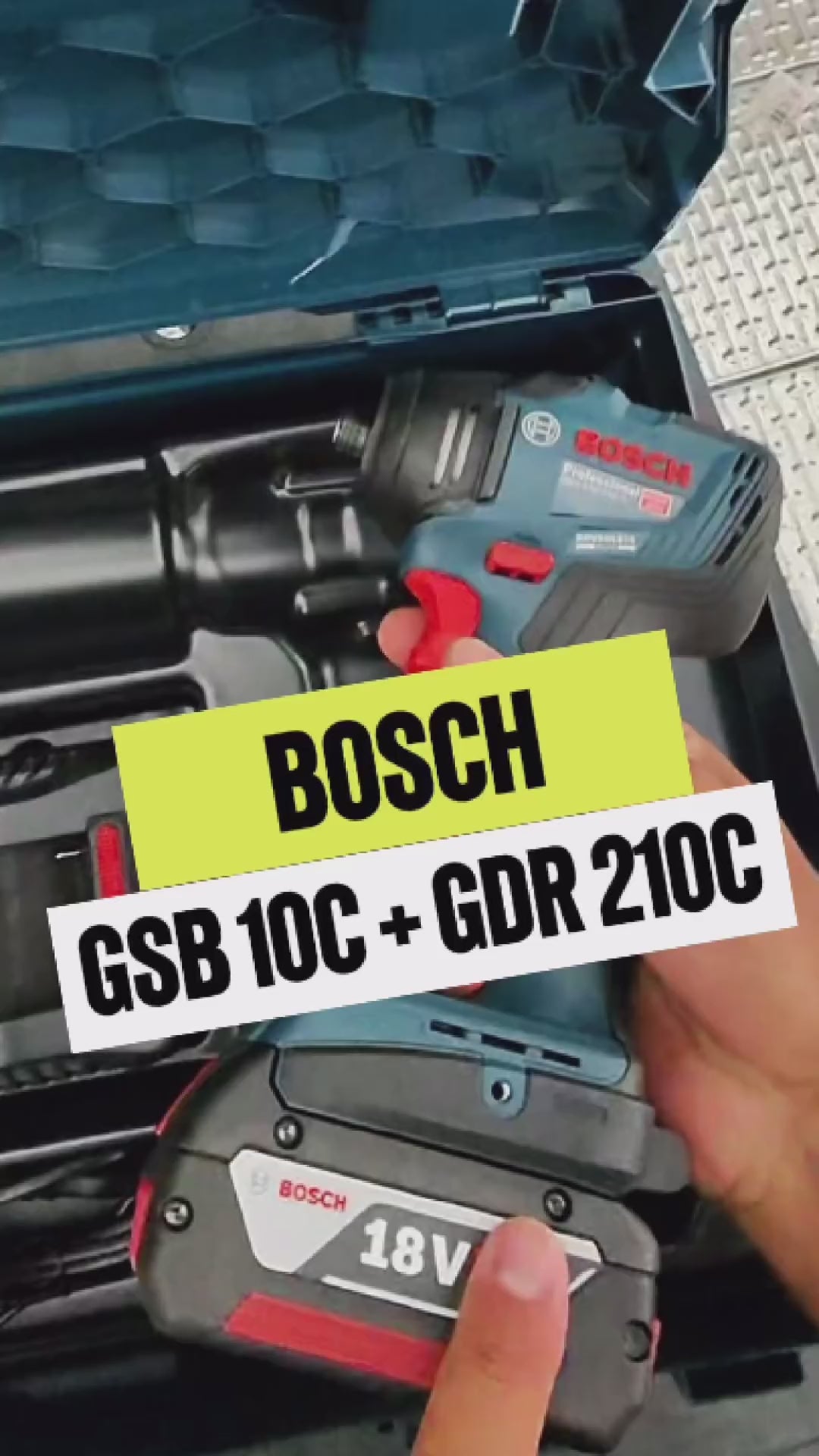 Combo Kit Bosch GSB 10C + GDR 210C 18V 5Ah